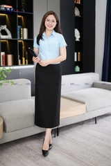 ÁO SƠ MI CÔNG SỞ TRƠN CROPTOP AB141