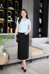 ÁO SƠ MI CÔNG SỞ TRƠN CROPTOP AB141