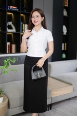 ÁO SƠ MI CÔNG SỞ TRƠN CROPTOP AB141