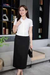 ÁO SƠ MI CÔNG SỞ TRƠN CROPTOP AB141
