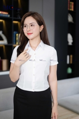 ÁO SƠ MI CÔNG SỞ TRƠN CROPTOP AB141