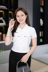 ÁO SƠ MI CÔNG SỞ TRƠN CROPTOP AB141