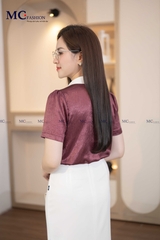ÁO SƠ MI THỜI TRANG CHẤM BI CỔ PHỐI AT181