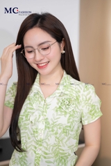 ÁO SƠ MI THỜI TRANG HỌA TIẾT LÁ AT179