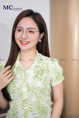 ÁO SƠ MI THỜI TRANG HỌA TIẾT LÁ AT179
