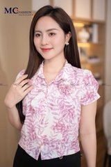 ÁO SƠ MI THỜI TRANG HỌA TIẾT LÁ AT179