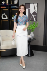 ÁO SƠ MI TƠ HOA NỮ TÍNH AT188
