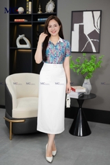 ÁO SƠ MI TƠ HOA NỮ TÍNH AT188