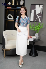 ÁO SƠ MI TƠ HOA NỮ TÍNH AT188