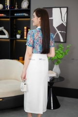 ÁO SƠ MI TƠ HOA NỮ TÍNH AT188
