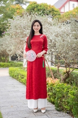 Áo dài cổ tròn AD0281A (Áo lẻ)