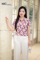 SƠ MI THỜI TRANG HỌA TIẾT HOA AT191