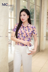SƠ MI THỜI TRANG HỌA TIẾT HOA AT191