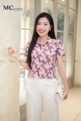 SƠ MI THỜI TRANG HỌA TIẾT HOA AT191