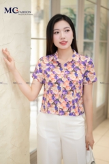 SƠ MI THỜI TRANG HỌA TIẾT HOA AT191