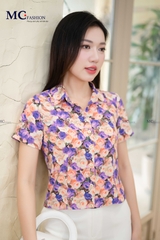 SƠ MI THỜI TRANG HỌA TIẾT HOA AT191