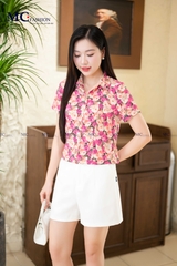 SƠ MI THỜI TRANG HỌA TIẾT HOA AT191