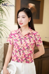 SƠ MI THỜI TRANG HỌA TIẾT HOA AT191