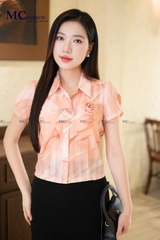 SƠ MI THỜI TRANG PHỐI BÈO VÀ HOA NGỰC AT194