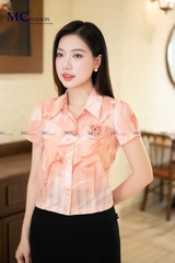 SƠ MI THỜI TRANG PHỐI BÈO VÀ HOA NGỰC AT194