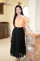 SƠ MI THỜI TRANG TAY BỒNG HỌA TIẾT HOA AT199
