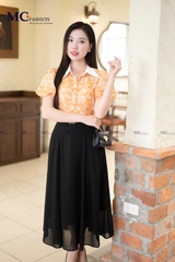 SƠ MI THỜI TRANG TAY BỒNG HỌA TIẾT HOA AT199