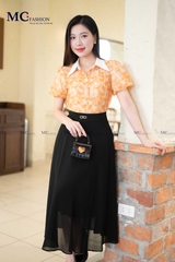 SƠ MI THỜI TRANG TAY BỒNG HỌA TIẾT HOA AT199