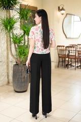 ÁO SƠ MI THỜI TRANG HỌA TIẾT HOA CỔ PHỐI TRƠN AT197