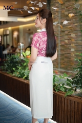 SƠ MI THỜI TRANG HỌA TIẾT HOA PHỐI CỔ TRƠN AT201