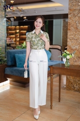 SƠ MI THỜI TRANG HỌA TIẾT HOA PHỐI CỔ TRƠN AT201