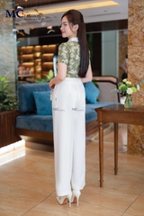 SƠ MI THỜI TRANG HỌA TIẾT HOA PHỐI CỔ TRƠN AT201