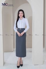 ÁO SƠ MI NỮ TRẮNG DÀI TAY AB105
