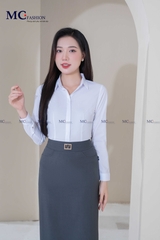 ÁO SƠ MI NỮ TRẮNG DÀI TAY AB105