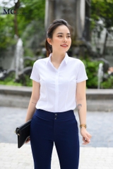 Cặp đôi hoàn hảo áo sơ mi trắng AB100 và quần âu công sở đơn giản nhưng vô cùng sang trọng