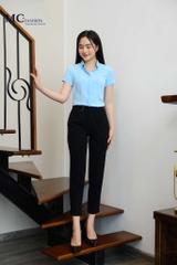 Sơ mi công sở nữ đẹp thanh lịch trẻ trung màu xanh ngọc AB113 hãng Mc Fashion