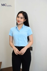 Sơ mi công sở nữ đẹp thanh lịch trẻ trung màu xanh ngọc AB113 hãng Mc Fashion