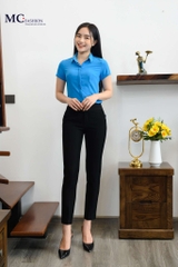 Áo sơ mi công sở đẹp nhất 2022 hãng Mc Fashion AB113 xanh