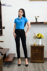 Áo sơ mi công sở đẹp nhất 2022 hãng Mc Fashion AB113 xanh