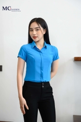 Áo sơ mi công sở đẹp nhất 2022 hãng Mc Fashion AB113 xanh
