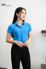 Áo sơ mi công sở đẹp nhất 2022 hãng Mc Fashion AB113 xanh