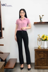 Áo sơ mi AB113 hồng, chất vải  lụa ngọc trai . form ôm dáng chuẩn