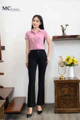 Áo sơ mi AB113 hồng, chất vải  lụa ngọc trai . form ôm dáng chuẩn