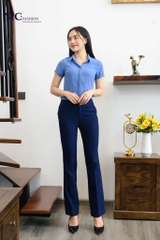 AB113 xanh đậm kết hợp cùng quần âu công sở