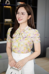 SƠ MI THỜI TRANG CỔ THẮT NƠ AT207