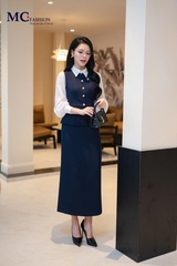 ÁO THỜI TRANG KÍ GIẢ PHỐI CỔ VÀ TAY AT231