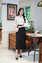 ÁO THỜI TRANG TRƠN TAY PHỐI VOAN AT229