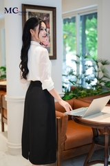 ÁO THỜI TRANG TRƠN TAY PHỐI VOAN AT229