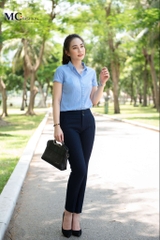Aó sơ mi cộc tay  và quần tây đơn giản mà hiện đại cho cô nàng công sở A206 xanh  hãng Mc Fashion