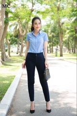 Aó sơ mi cộc tay  và quần tây đơn giản mà hiện đại cho cô nàng công sở A206 xanh  hãng Mc Fashion