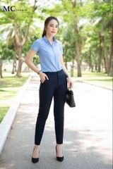 Aó sơ mi cộc tay  và quần tây đơn giản mà hiện đại cho cô nàng công sở A206 xanh  hãng Mc Fashion